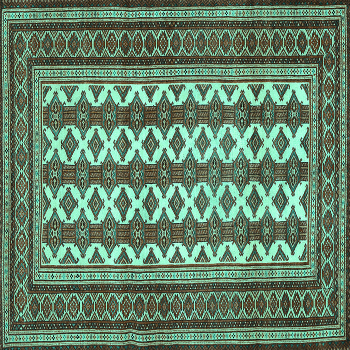 Square Machine Washable Persian Turquoise Traditional Area Rugs, wshtr2628turq