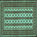 Square Machine Washable Persian Turquoise Traditional Area Rugs, wshtr2628turq