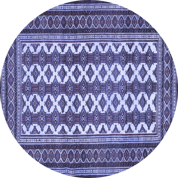 Round Persian Blue Traditional Rug, tr2628blu