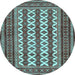 Round Persian Light Blue Traditional Rug, tr2628lblu