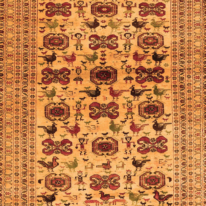 Serging Thickness of Machine Washable Persian Orange Traditional Area Rugs, wshtr2629org