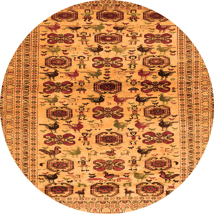 Square Persian Orange Traditional Rug, tr2629org