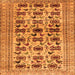 Round Machine Washable Persian Orange Traditional Area Rugs, wshtr2629org