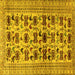 Square Machine Washable Persian Yellow Traditional Rug, wshtr2629yw