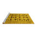 Sideview of Machine Washable Persian Yellow Traditional Rug, wshtr2629yw