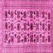 Square Machine Washable Persian Pink Traditional Rug, wshtr2629pnk