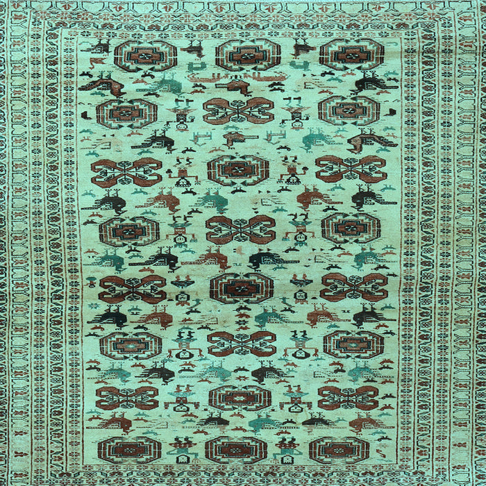 Square Machine Washable Persian Light Blue Traditional Rug, wshtr2629lblu