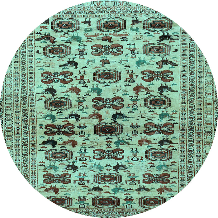 Round Persian Light Blue Traditional Rug, tr2629lblu