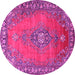 Round Medallion Pink Traditional Rug, tr262pnk