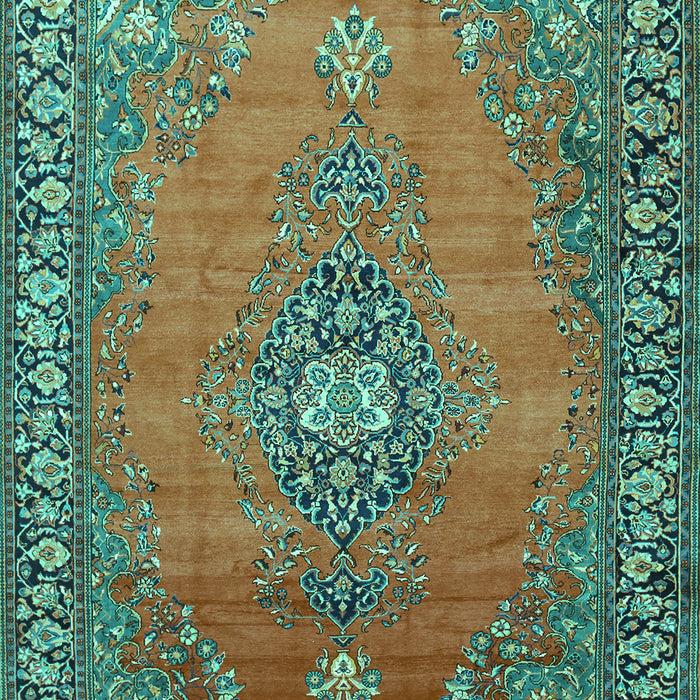Medallion Turquoise Traditional Rug, tr262turq