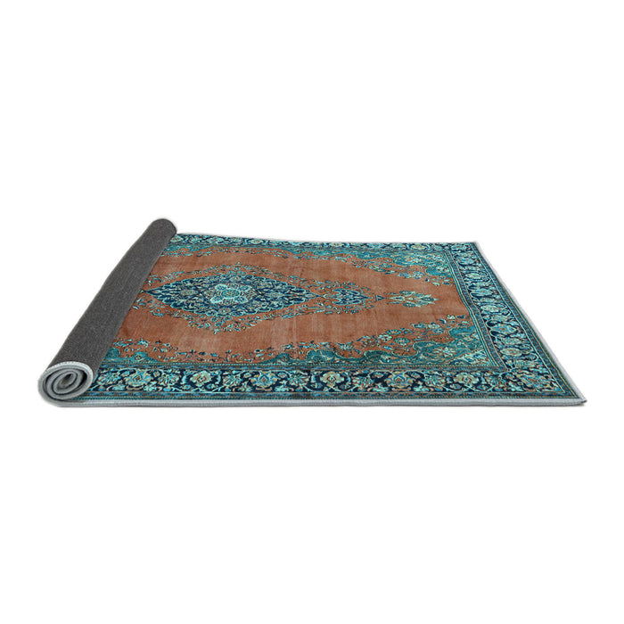 Sideview of Medallion Light Blue Traditional Rug, tr262lblu