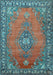 Machine Washable Medallion Light Blue Traditional Rug, wshtr262lblu