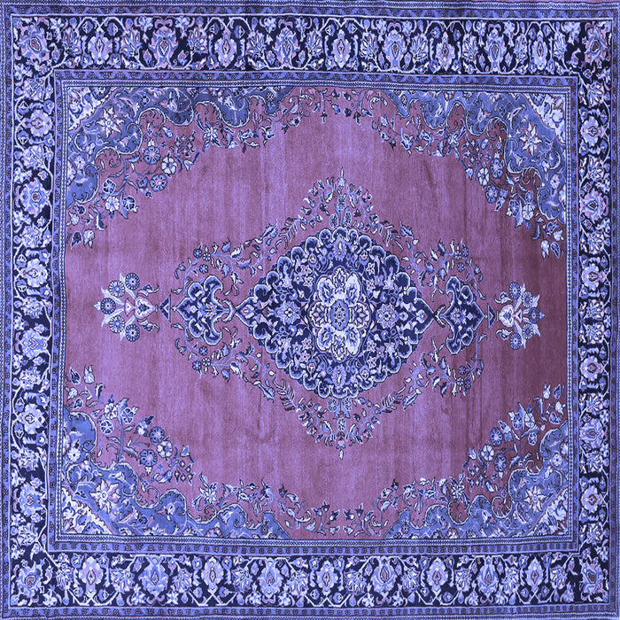 Square Medallion Blue Traditional Rug, tr262blu