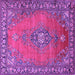 Square Medallion Purple Traditional Rug, tr262pur