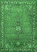 Machine Washable Medallion Emerald Green Traditional Area Rugs, wshtr262emgrn