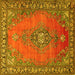 Square Medallion Yellow Traditional Rug, tr262yw