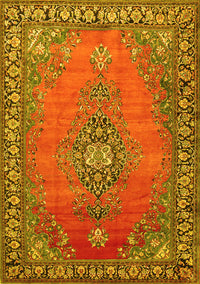 Medallion Yellow Traditional Rug, tr262yw