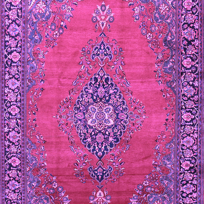 Machine Washable Medallion Purple Traditional Area Rugs, wshtr262pur