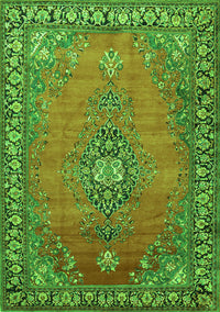 Medallion Green Traditional Rug, tr262grn