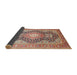 Sideview of Traditional Brown Red Medallion Rug, tr263