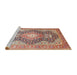 Sideview of Machine Washable Traditional Brown Red Rug, wshtr263