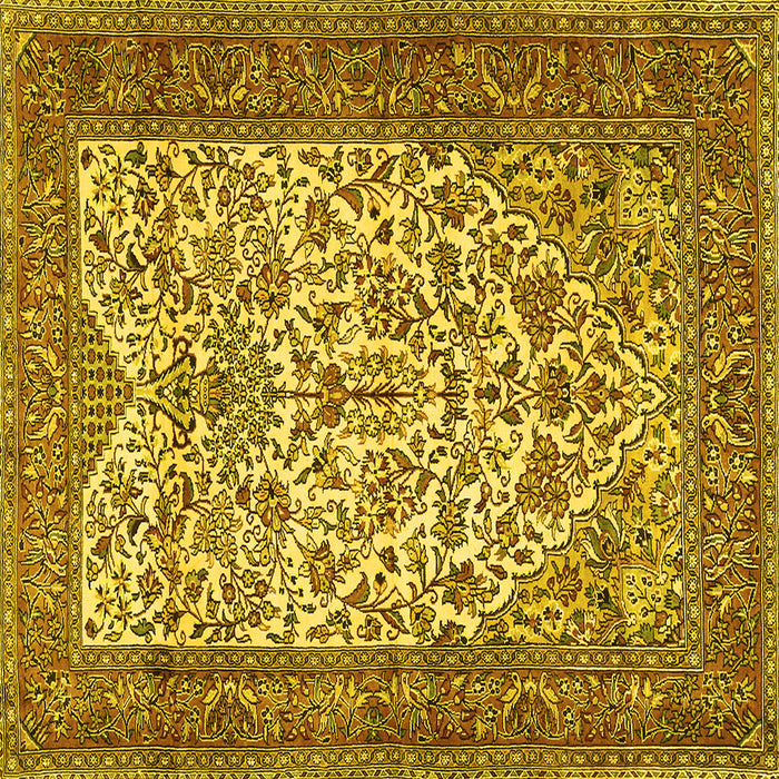 Square Persian Yellow Traditional Rug, tr2630yw