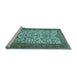 Sideview of Machine Washable Persian Light Blue Traditional Rug, wshtr2630lblu