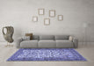 Machine Washable Persian Blue Traditional Rug in a Living Room, wshtr2630blu