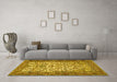 Machine Washable Persian Yellow Traditional Rug in a Living Room, wshtr2630yw