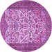 Round Persian Purple Traditional Rug, tr2630pur