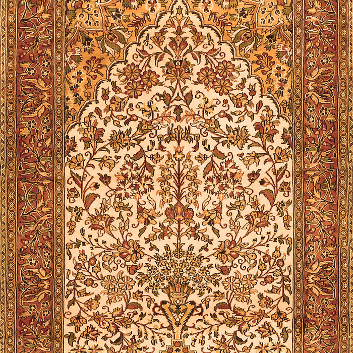 Serging Thickness of Machine Washable Persian Orange Traditional Area Rugs, wshtr2630org