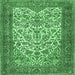 Square Machine Washable Persian Emerald Green Traditional Area Rugs, wshtr2630emgrn