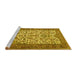 Sideview of Machine Washable Persian Yellow Traditional Rug, wshtr2630yw