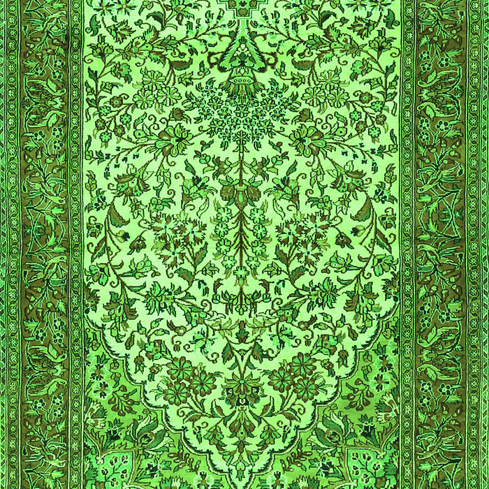 Serging Thickness of Machine Washable Persian Green Traditional Area Rugs, wshtr2630grn
