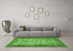 Machine Washable Persian Green Traditional Area Rugs in a Living Room,, wshtr2630grn