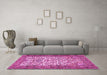 Machine Washable Persian Pink Traditional Rug in a Living Room, wshtr2630pnk