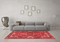 Machine Washable Persian Red Traditional Rug, wshtr2631red