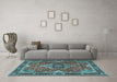 Machine Washable Persian Light Blue Traditional Rug in a Living Room, wshtr2631lblu