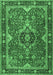 Machine Washable Persian Emerald Green Traditional Area Rugs, wshtr2631emgrn