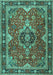 Machine Washable Persian Turquoise Traditional Area Rugs, wshtr2631turq