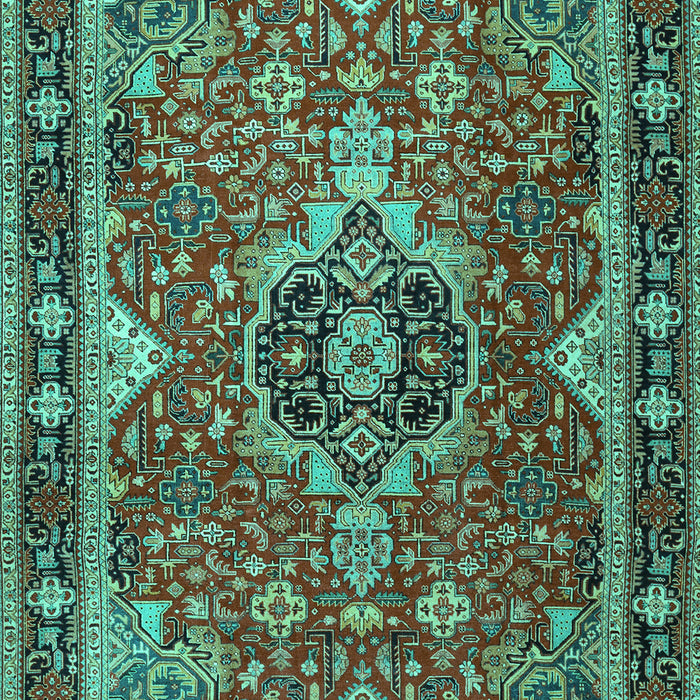 Machine Washable Persian Turquoise Traditional Area Rugs, wshtr2631turq
