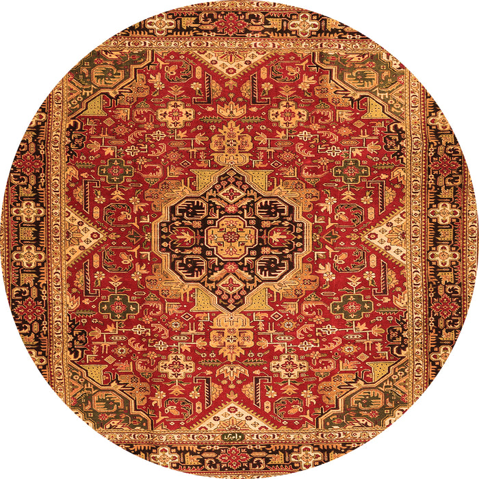 Square Persian Orange Traditional Rug, tr2631org