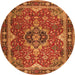 Square Persian Orange Traditional Rug, tr2631org