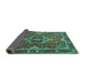 Sideview of Persian Turquoise Traditional Rug, tr2631turq