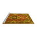 Sideview of Machine Washable Persian Yellow Traditional Rug, wshtr2631yw