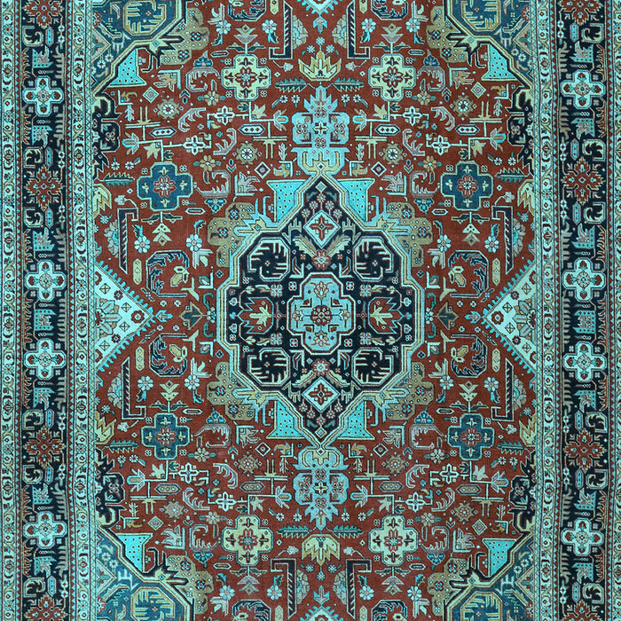 Machine Washable Persian Light Blue Traditional Rug, wshtr2631lblu