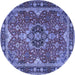 Round Persian Blue Traditional Rug, tr2631blu
