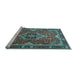 Sideview of Machine Washable Persian Light Blue Traditional Rug, wshtr2631lblu