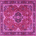 Square Machine Washable Persian Pink Traditional Rug, wshtr2631pnk