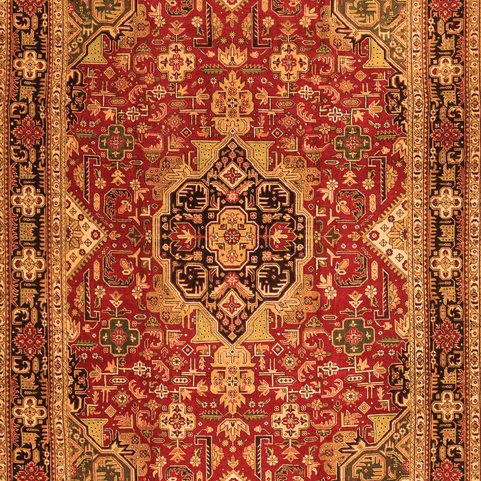 Serging Thickness of Machine Washable Persian Orange Traditional Area Rugs, wshtr2631org